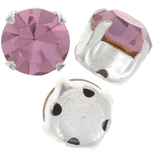 Chatons montés 4 mm Light Rose x10