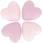Perles coeurs en silicone 19x20 mm pour attache sucette - tétine - Multi rose x4