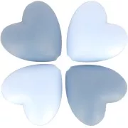Perles coeurs en silicone 19x20 mm pour attache sucette - tétine - Multi bleu x4