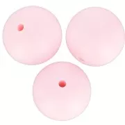 Perles rondes en silicone 15 mm pour attache sucette - tétine - Rose Layette x3