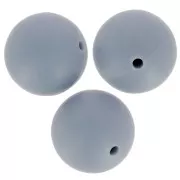 Perles rondes en silicone 15 mm pour attache sucette - tétine - Gris foncé x3