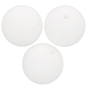 Perles rondes en silicone 15 mm pour attache sucette - tétine - Blanc x3