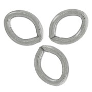 Anneaux ovales ouverts 4x3x0.6 mm - Argent 925 Rhodié Noir x10|raw }}