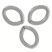 Anneaux ovales ouverts 4x3x0.6 mm - Argent 925 Rhodié Noir x10