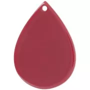 Pendentif goutte 31x22 mm en acétate - Bordeaux x1