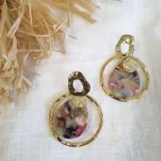 Pendentif goutte 31x22 mm - Bordeaux x1