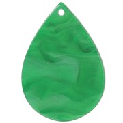 Pendentif goutte 31x22 mm - Vert marbré nacré x1|raw }}