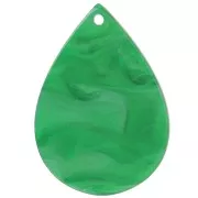 Pendentif goutte 31x22 mm - Vert marbré nacré x1