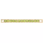 Intercalaire barre 30x2 mm avec strass - Doré - Vert clair x1