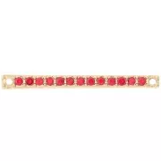 Intercalaire barre 30x2 mm avec strass - Doré - Rouge x1