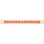 Intercalaire barre 30x2 mm avec strass - Doré - Orange x1