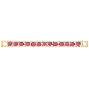 Intercalaire barre 30x2 mm avec strass - Doré - Fuchsia x1