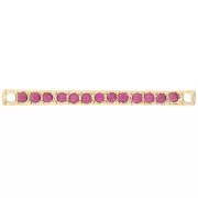Intercalaire barre 30x2 mm avec strass - Doré - Fuchsia x1
