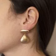 Pendentif goutte 21x19 mm - Doré vintage x1