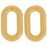 Maillon ovale en acrylique 39x23 mm - Ocre x1