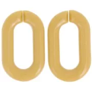 Maillon ovale en acrylique 39x23 mm - Ocre x1