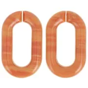 Maillon ovale en acrylique 39x23 mm - Marbré Terracotta x1