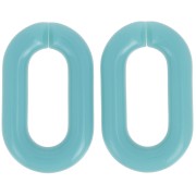 Maillon ovale en acrylique 39x23 mm - Bleu lagon x1
