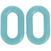 Maillon ovale en acrylique 39x23 mm - Bleu lagon x1