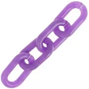 Maillon ovale en acrylique transparent 39x23 mm - Marbré violet - Blanc x1