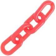 Maillon ovale en acrylique transparent 39x23 mm - Rouge x1