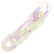 Maillon ovale en acrylique transparent 24x18 mm - Marbré Violet - Vert x1|raw }}