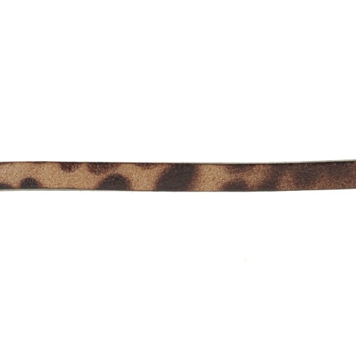 Lacet cuir 5x2 mm Léopard x30cm