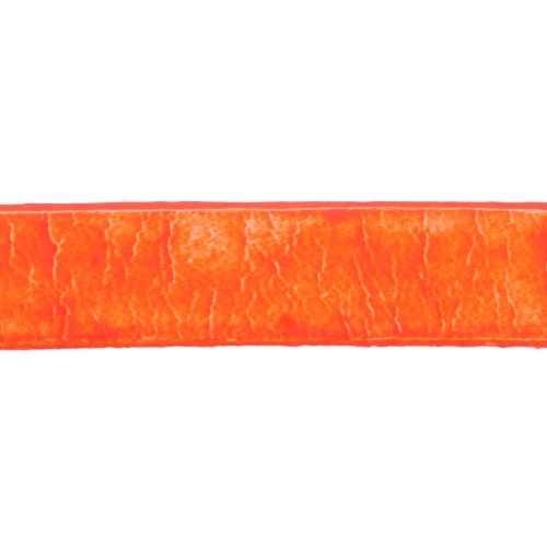 Lacet cuir 10 mm Orange Fluo x30cm