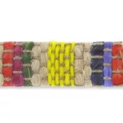 Lacet cuir recouvert d'un tressage en lin 10 mm Jaune x30cm