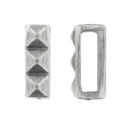 Poussoir décor relief pour lacet 10 mm argenté vieilli x1|raw }}