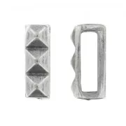 Poussoir décor relief pour lacet 10 mm argenté vieilli x1