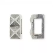 Poussoir décor relief pour cordons 3 mm argenté vieilli x1