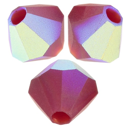 Perles toupies Preciosa - Rondelle Bead 4 mm - Siam AB Matt x30