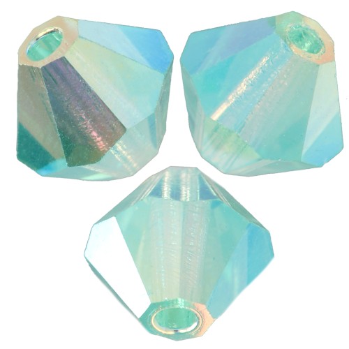 Perles toupies Preciosa - Rondelle Bead 4 mm - Caribbean Sea AB 2X x30