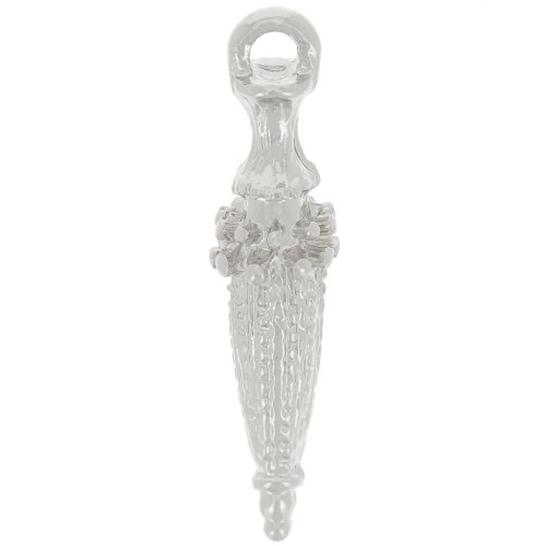 Pendentif pointe de pendule ethnique 24x6 mm - Argenté x1