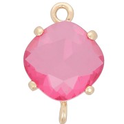 Intercalaire losange en verre facetté 16x11 mm - Doré - Framboise x1|raw }}