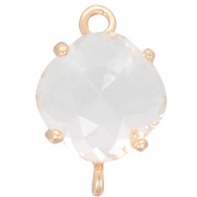 Intercalaire losange en verre facetté 16x11 mm - Doré - Crystal x1|raw }}