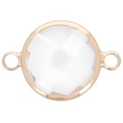 Intercalaire rond en verre facetté 15 mm - Doré - Crystal x1|raw }}