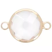 Intercalaire rond en verre facetté 15 mm - Doré - Crystal x1