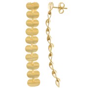 Boucles d'oreilles longues pendantes - 58x10 mm - Doré à l'or fin x2