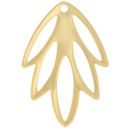 Pendentif feuille ajouré 25x17.5 mm - Doré à l'or fin x1|raw }}