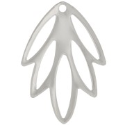 Pendentif feuille ajouré 25x17.5 mm - Rhodié x1|raw }}