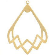 Pendentif goutte évidé design 30x22 mm - Doré à l'or fin x1