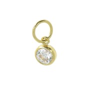 Pendentifs 4.5mm anneau perpendiculaire Oxyde Zirconium Gold filled (or laminé)x10