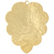 Pendentif feuille texturé 27x22.5 mm - Doré à l'or fin x1