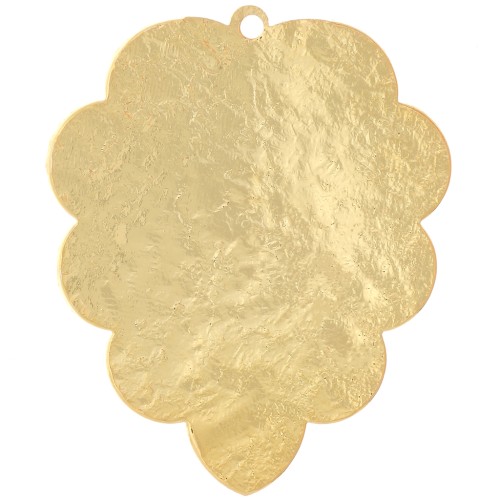 Pendentif feuille texturé 27x22.5 mm - Doré à l'or fin x1