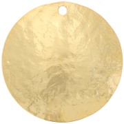 Pendentif rond texturé 20 mm - Doré à l'or fin x1