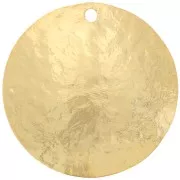 Pendentif rond texturé 20 mm - Doré à l'or fin x1