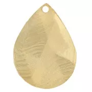 Breloque goutte texturé 18x13 mm - Doré à l'or fin x1