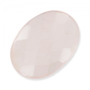 Cabochon ovale facetté 18x13 mm Quartz Rose